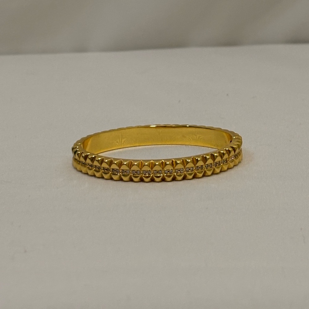 Hjane Jewels-Spike Pave Bangle Cuff in 18K Gold plated Stainless Steel - Picture 5 of 7